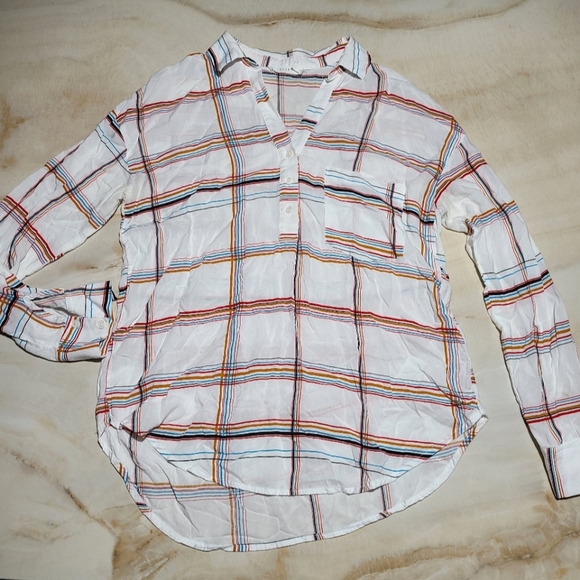 3 for $15 / LUSH • plaid chiffon tunic - Picture 2 of 12